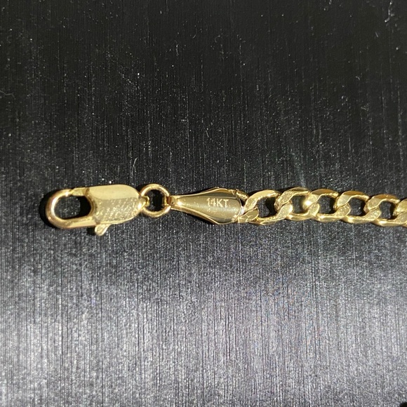 Gold Chain Real 14k Gold Curb Link 20in 4mm - Picture 2 of 4